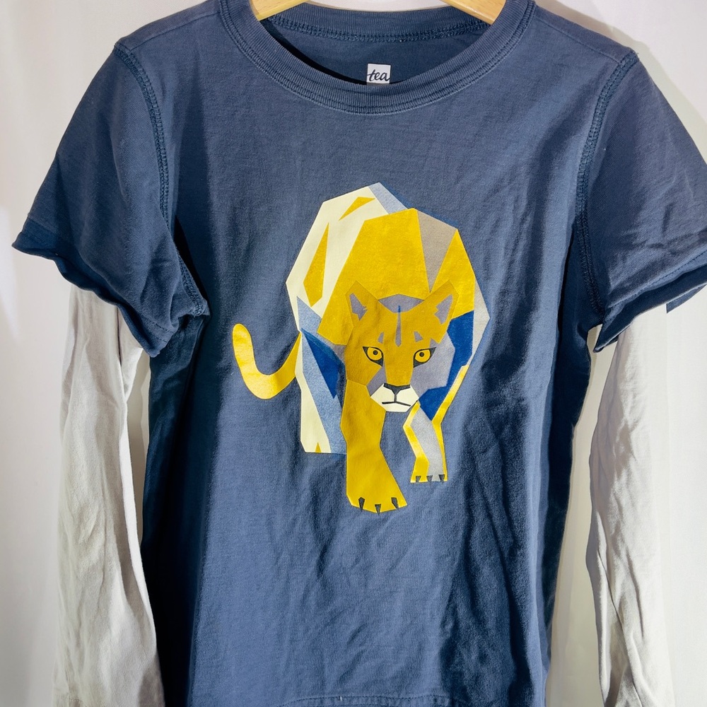 Tea Collection Blue and Yellow Graphic Blouse